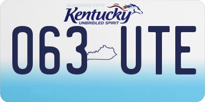 KY license plate 063UTE