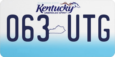 KY license plate 063UTG