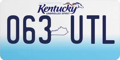 KY license plate 063UTL
