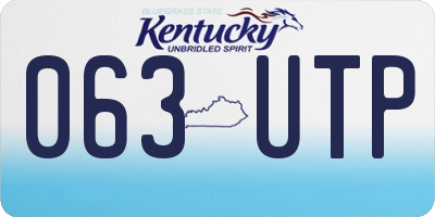 KY license plate 063UTP