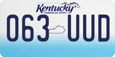 KY license plate 063UUD