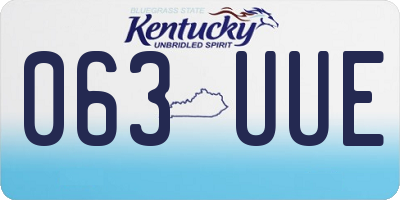 KY license plate 063UUE