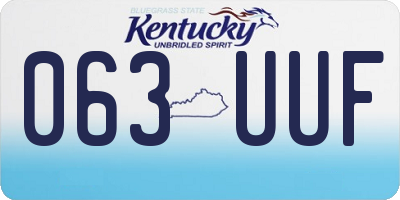 KY license plate 063UUF