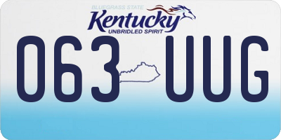 KY license plate 063UUG