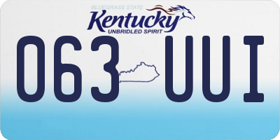 KY license plate 063UUI