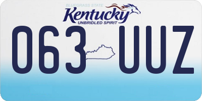 KY license plate 063UUZ