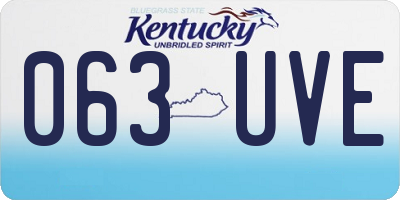 KY license plate 063UVE