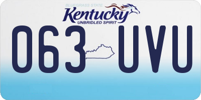 KY license plate 063UVU