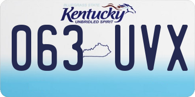 KY license plate 063UVX
