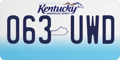 KY license plate 063UWD
