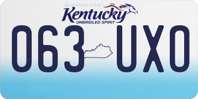 KY license plate 063UXO