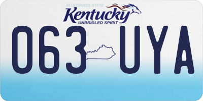 KY license plate 063UYA