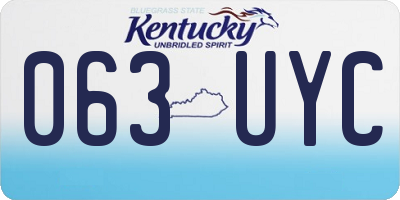 KY license plate 063UYC