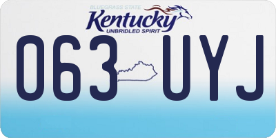 KY license plate 063UYJ