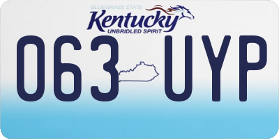 KY license plate 063UYP