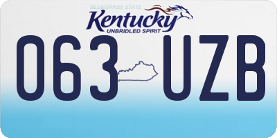 KY license plate 063UZB