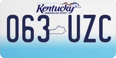 KY license plate 063UZC