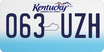 KY license plate 063UZH