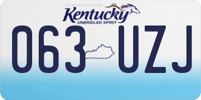 KY license plate 063UZJ