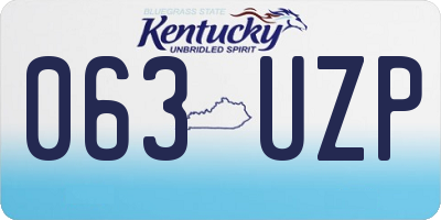 KY license plate 063UZP