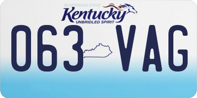 KY license plate 063VAG