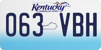 KY license plate 063VBH