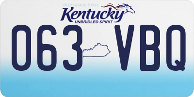 KY license plate 063VBQ