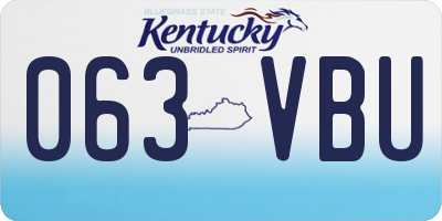 KY license plate 063VBU