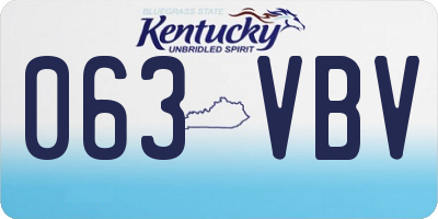 KY license plate 063VBV