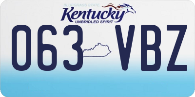 KY license plate 063VBZ