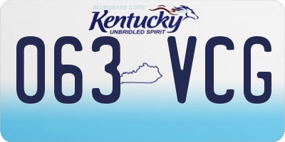 KY license plate 063VCG