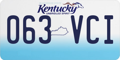 KY license plate 063VCI
