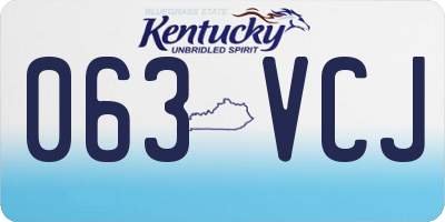 KY license plate 063VCJ