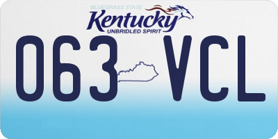 KY license plate 063VCL