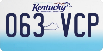 KY license plate 063VCP