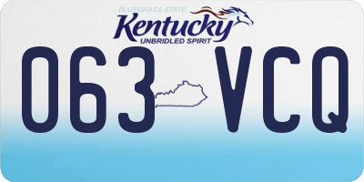 KY license plate 063VCQ