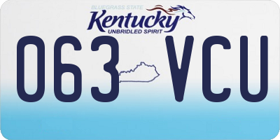 KY license plate 063VCU