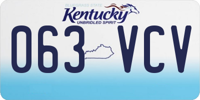 KY license plate 063VCV