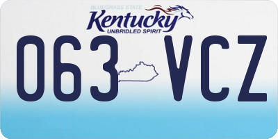 KY license plate 063VCZ