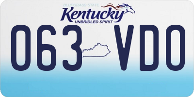 KY license plate 063VDO