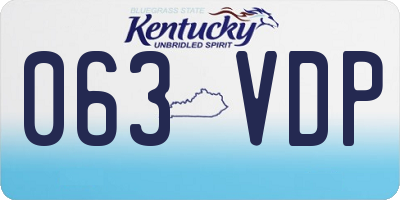 KY license plate 063VDP