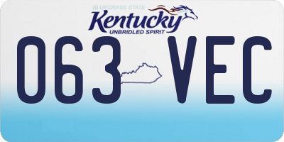 KY license plate 063VEC