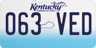 KY license plate 063VED