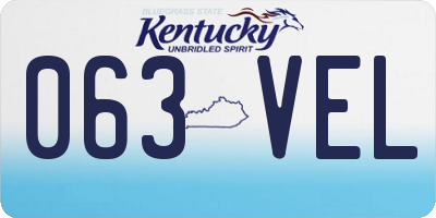 KY license plate 063VEL