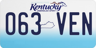 KY license plate 063VEN