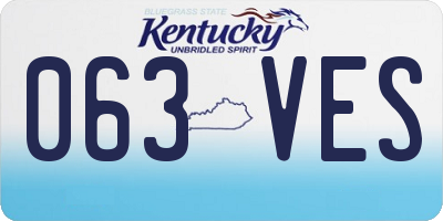 KY license plate 063VES