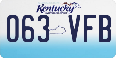 KY license plate 063VFB