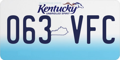 KY license plate 063VFC