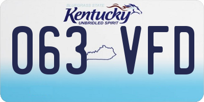 KY license plate 063VFD