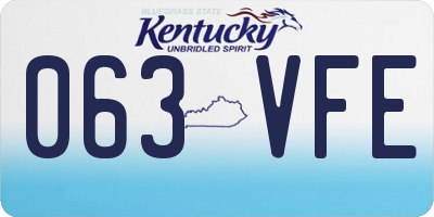 KY license plate 063VFE